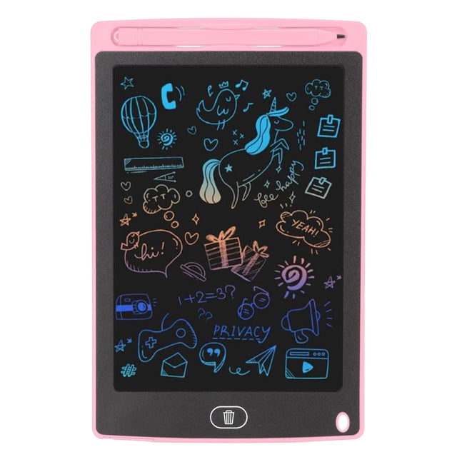 Tableta de escritura de 8,5 pulgadas, tableta de dibujo colorida LCD, tablero para garabatear colorido para niños, juguete para niñas de 1 a 10 años, niños, color rosa
