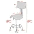 thumbnail image 2 of Costway Selle Réglable Salon Tabouret Roulement Massage Chaise Tattoo Spa w/ Dossier, 2 of 10