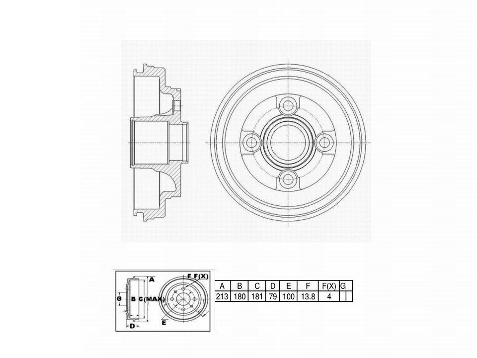 Winstop Brake Drum, Rear WS242628, Mitsubishi Mirage 2017-2014