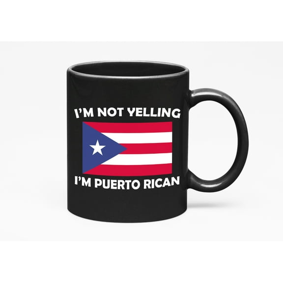 Puerto Rico Flag, a Puerto Rican, Black 11oz Ceramic Mug