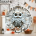 thumbnail image 5 of 3D Rotating Wind Chime _  Owl with Floral  _- 10*10 Inch Stainless Steel Wind Spinner for Yard, Garden, Outdoor Decor - Multicolor Holiday Decoration, 5 of 10