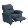 thumbnail image 2 of Homesvale Cari Push Back Recliner Chair with Nailhead Trim, Denim Blue Polyester Fabric, Living Room Recliner, 2 of 7
