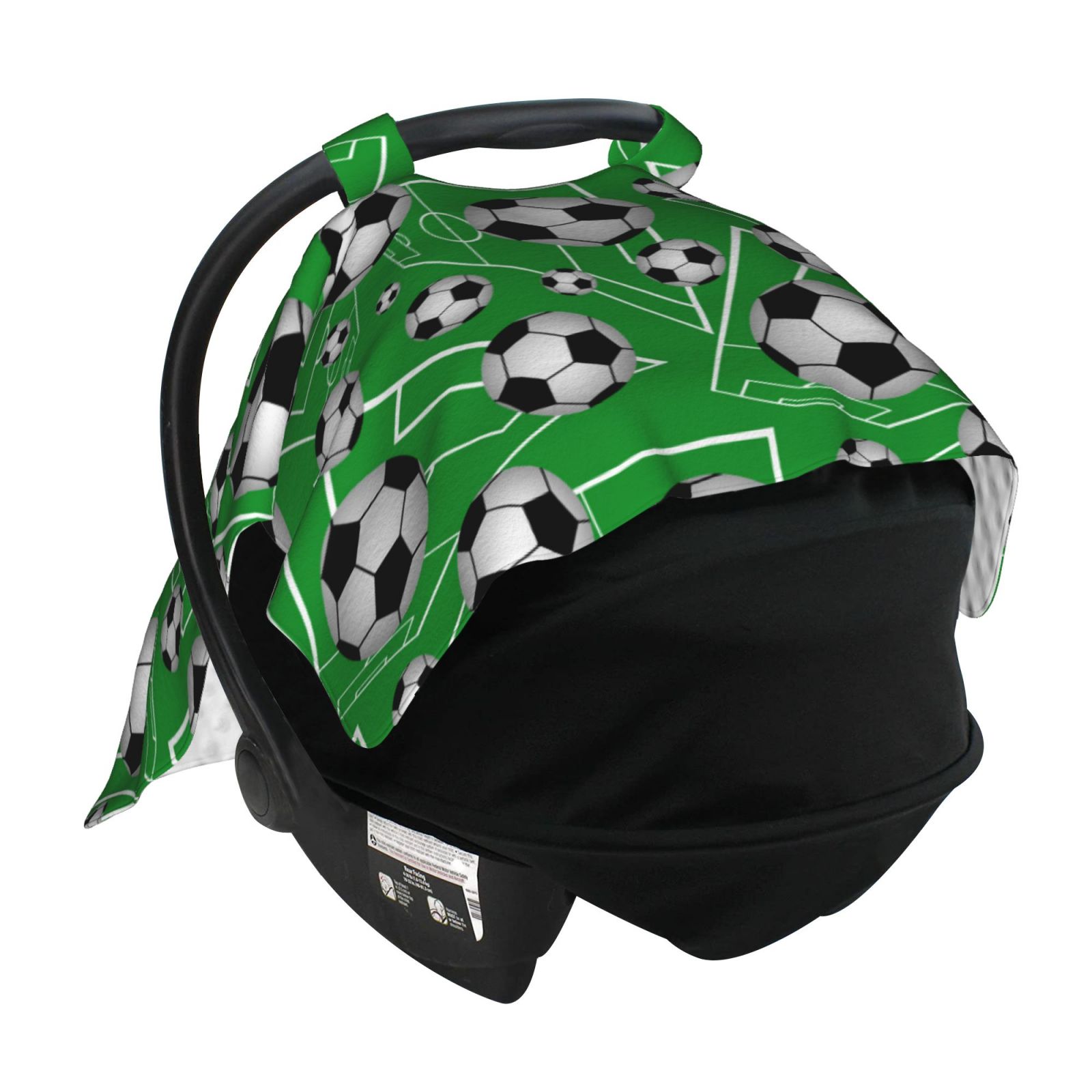 Car Seat Cover Baby - Cute soccer balls green Breathable Infant Car Seat Cover for Baby Carseat, Lightweight Comfort Baby Essentials Must Haves Newborn Stuff for Girl Boy