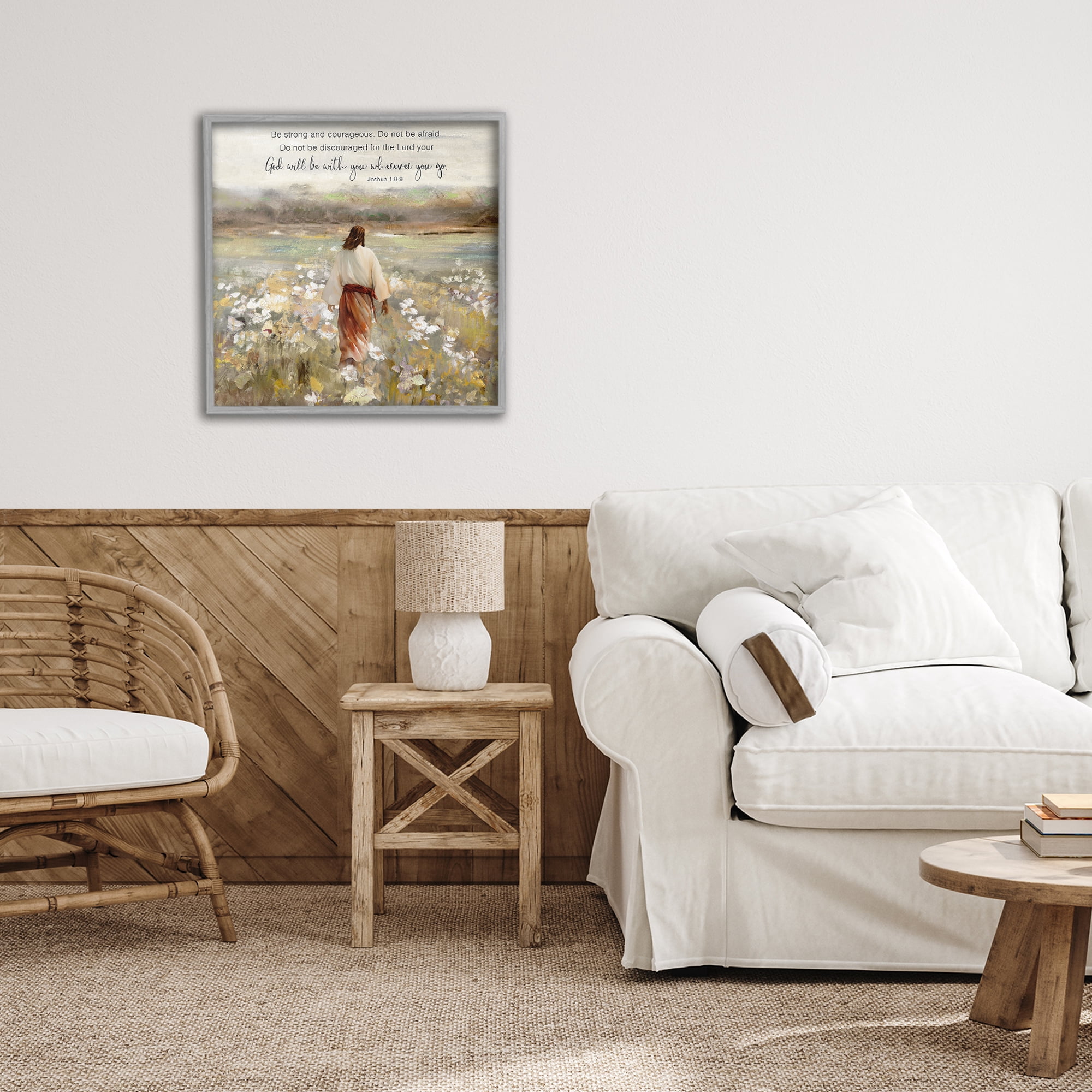 Stupell Industries God With You Wherever Gray Framed Giclee Art, design by Sally Swatland