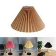 thumbnail image 3 of Pleated Lampshade Cloth Table Ceiling Light Shade Bedroom Fabric Pleated Desk Brown, 3 of 8