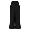 thumbnail image 5 of Lenpel Wide Leg Pants for Woman Elastic High Waisted Baggy Cotton Linen Pants Palazzo Casual Trousers with Pockets, 5 of 7