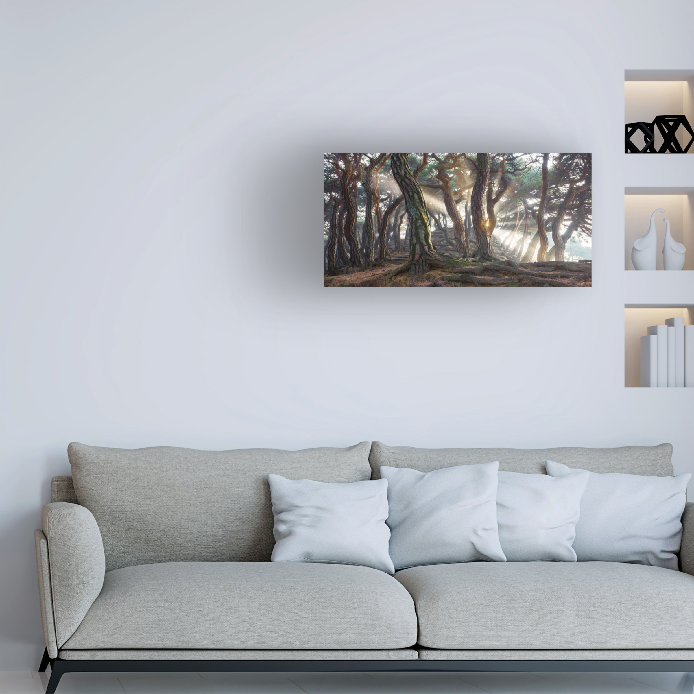 Jaeyoun Ryu 'Sacred Pine Trees' Canvas Art