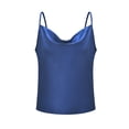 thumbnail image 3 of AWZXDE Women's Summer Thin Strap Lightweight Breathable V-Neck Camisole Tank Top with Low Fold Design for Casual Parties and Fashion Everyday Wear Navy,M, 3 of 7