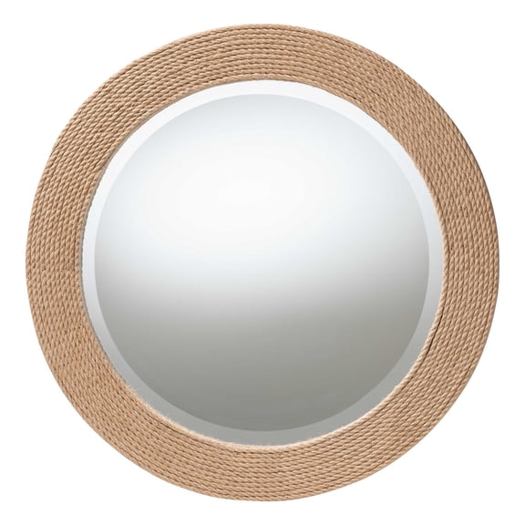 bali & pari Nieva Round Woven Rope Mirror ? Coastal Mirror with Woven Jute Accents for Farmhouse, Boho Wall Decor, Beach House
