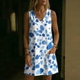thumbnail image 6 of Womens Dresses Plus Size V-Neck Sleeveless Floral Printed Summer Flowy Casual Midi Dress Beach Vacation Sundresses with Pockets, 6 of 8