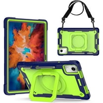 elitegadget Case for Lenovo Tab M11 11 inch Tablet (TB-330FU / TB-331FC) 2024 Released - Heavy Duty Impact Resistant Case Cover with Rotating Ring Stand (Navy Blue/Green)