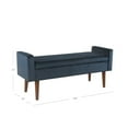 thumbnail image 2 of HomePop Fulton Velvet Rectangular Storage Bench with Easy Access Hinged Lid, Multiple Colors, 2 of 7