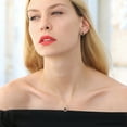 thumbnail image 3 of 18K Yellow Gold Plated Silver Red Garnet Pendant and Earrings Jewelry Set for Women (3.60 Cttw, Gemstone January Birthstone, Oval Checkerboard 8X6MM and 7X5MM, with 18 inch Silver Chain), 3 of 4