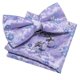 thumbnail image 3 of Set de Corbatín Barry.Wang Floral de Seda Lavanda Azul 13.5x7.5 cm, 3 of 7