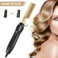 thumbnail image 1 of 2-in-1 Hot Comb  Temperature Adjustable Electric Heating Comb  Professional High Heat Ceramic Hair Press Comb  Multifunctional Copper Hair Straightener Portable Curling Iron Heated Brush, 1 of 10