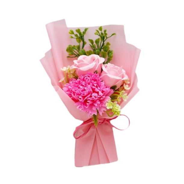 Ramo de jabón de flores artificiales, centros de mesa, decoración de fiestas, jabón floral decorativo Rosa claro