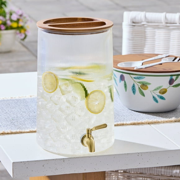 Better Homes & Gardens Distributeur de Boissons en Acrylique Clair Texturé, Clair, 1 Unité