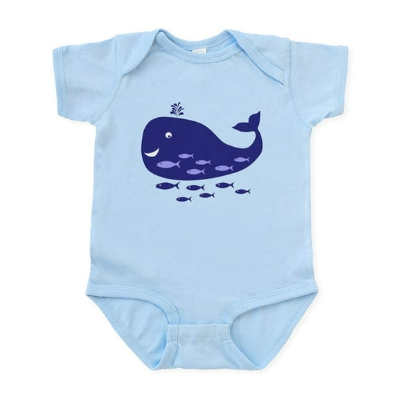 CafePress - Blue Whale Infant Bodysuit - Baby Light Bodysuit, Size Newborn - 24 Months