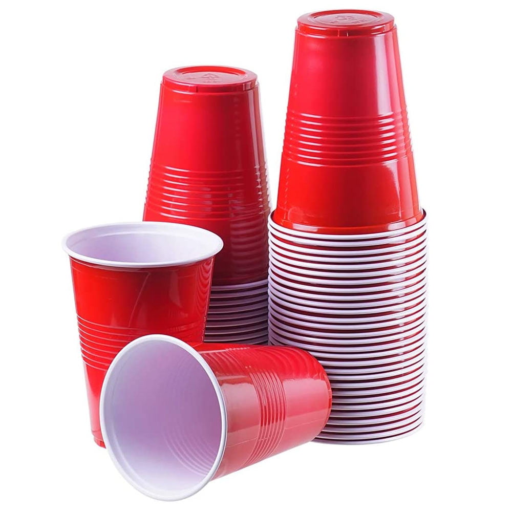 [500 PACK] 16 Oz Red Plastic Cups - Red Disposable Plastic Party Cups Crack  Resistant - Great for Be…See more [500 PACK] 16 Oz Red Plastic Cups - Red