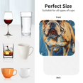 thumbnail image 6 of Honeii Patriotic Bulldog Welcome Print Leather Coaster Set of 4, Ideal for Safeguarding Your Furniture from Drinks Spills and Effortless Cleanup-Square, 6 of 6