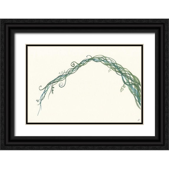 Lee, Judson 32x23 Black Ornate Wood Framed with Double Matting Museum Art Print Titled - Green Vine II