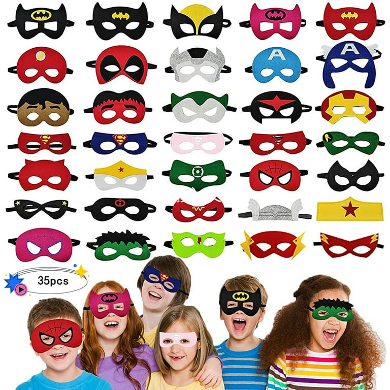 Superhero Mask Set Superhero Party Favors for Kids 35 Pcs Birthday Favors Decorations, Children Masquerade Avengers Super Heroes Cosplay Supplies - Walmart.com
