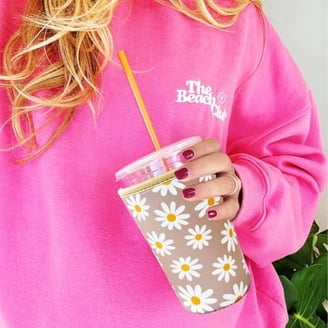 Sok It Hot Sok Reusable Neoprene Coffee Cup Sleeve - 4mm Thick, Bright Pink, Insulates & Protects Hands