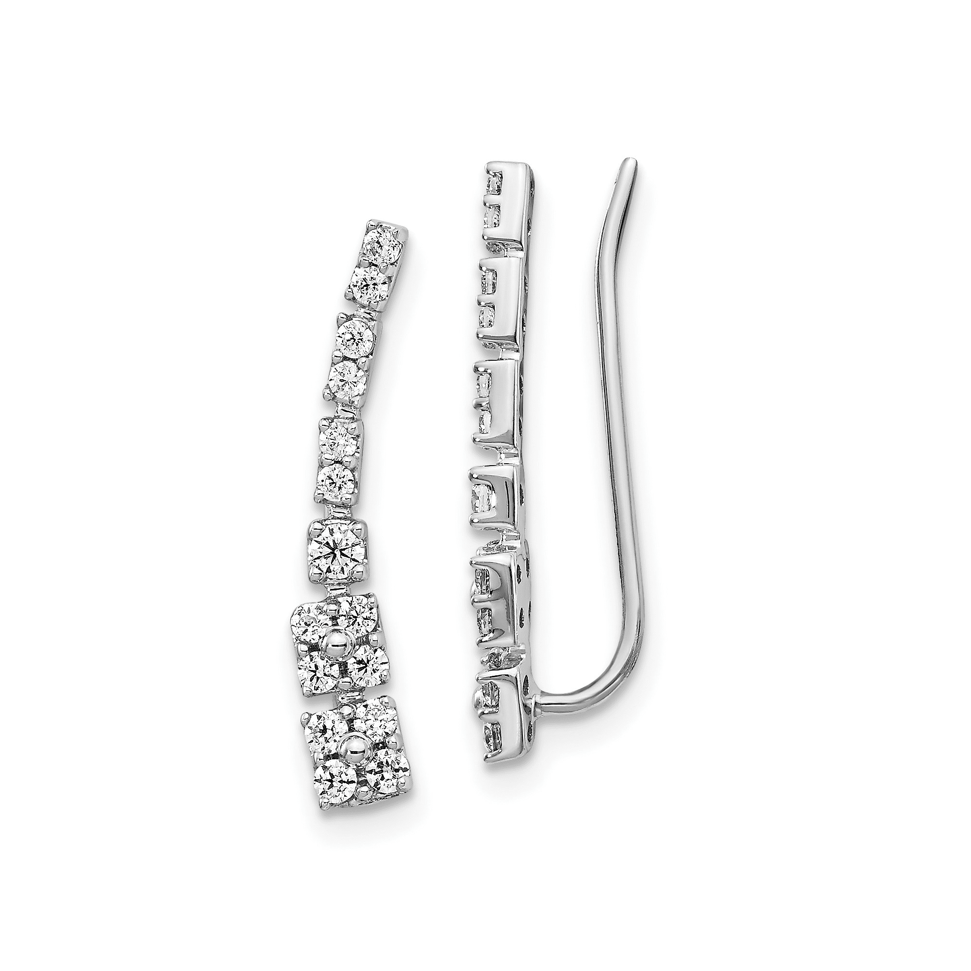 Goldia 1/2 Ct. Graduated Diamond Climber Crawler Earrings 14k White