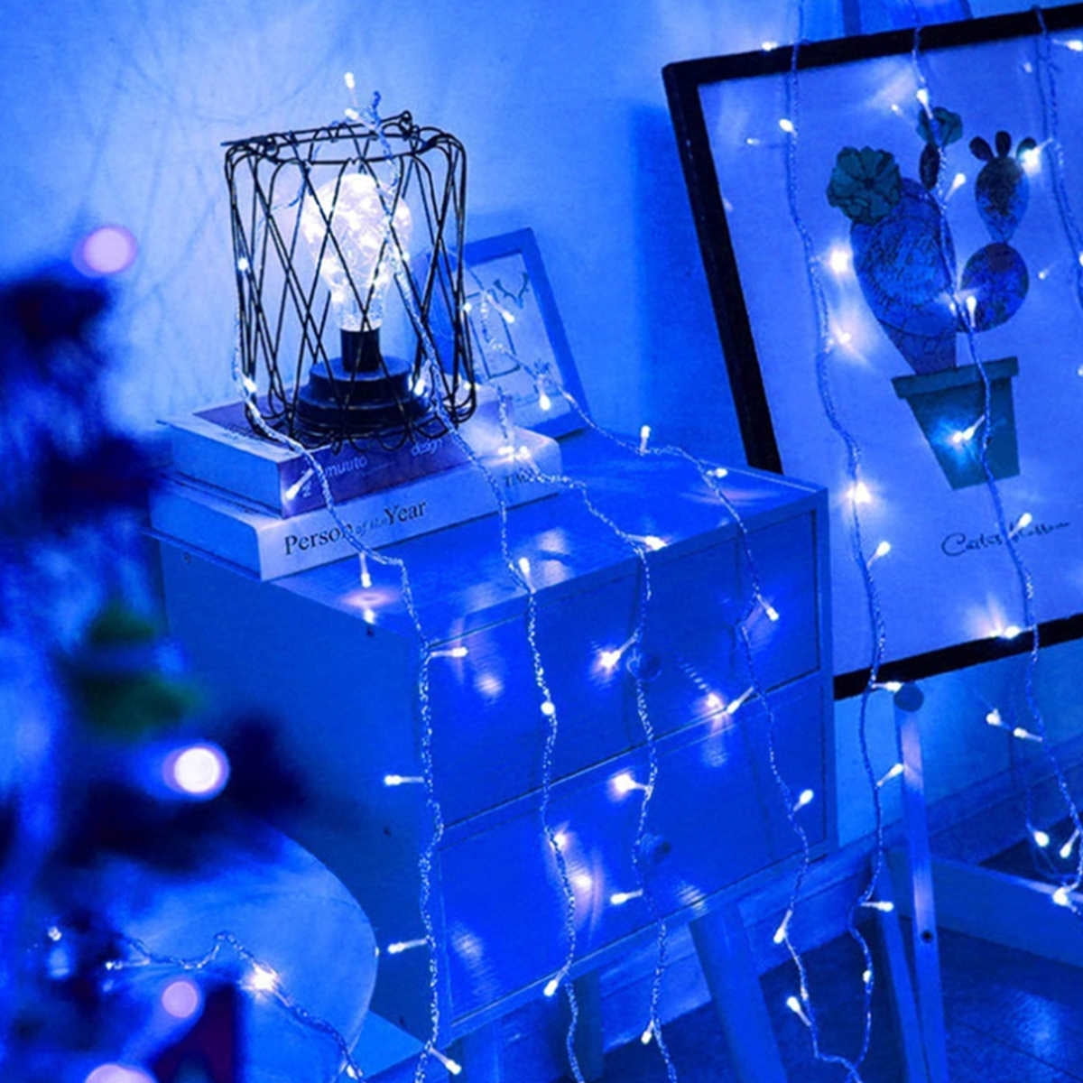 33ft 100 Led String Lights Outdoor Indoor Super Bright Christmas Lights Waterproof 8 Modes Plug In Fairy Lights For Christmas Tree Bedroom Party Wedding Garden Walmart Com