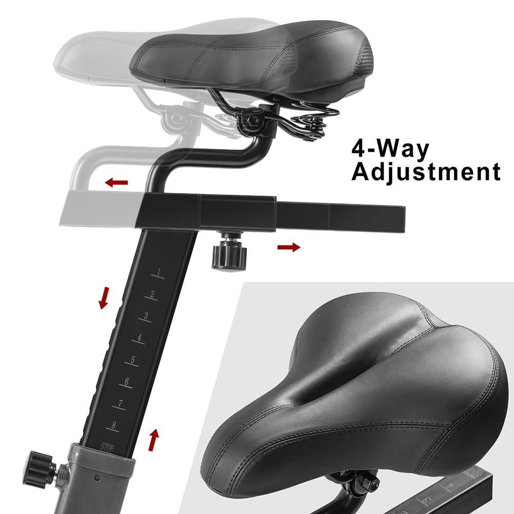 Details about   Indoor Cycling Bike w/4-Way Adjustable Handlebar & Seat,LCD Monitor/Pulse Sensor 