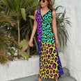 thumbnail image 6 of Leopard 80s Sleeveless Dress Dresses Women Summer Evening Dresses Ladies Bohemia Long Dresses, 6 of 9