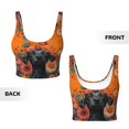 thumbnail image 6 of Sports Bra For Women, Pink Sunflower Black Dog Sports Bras For Women High Support, Workout Tank Tops Woman With Removable Cups, 6 of 8