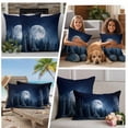 thumbnail image 4 of Outdoor Pillow Covers Winter Woods Landscapes Waterproof Pillow Cases 18x18 Set of 2, Abstract Moon Night View Throw Pillow Cover Pillowcase for Patio Balcony Couch Garden, 4 of 9