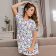 thumbnail image 3 of Easygdp Butterflies on Polka Dots Camisón de manga corta para mujer, informal, estampado, 3 of 6