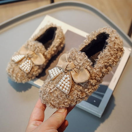 

Cathalem Toddler Winter Winter Children Boots Boys And Girls Cotton Shoes Flat Bottom Non Slip Solid Color Cute Shoes Size 5 Khaki 7 Years