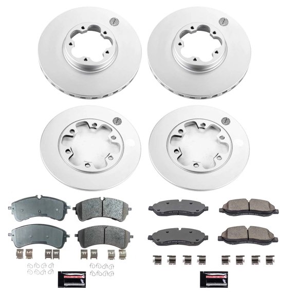 PowerStop Front and Rear Geomet Coated Brake Rotor and Pad Kit Fits: FORD Select Models CRK8806