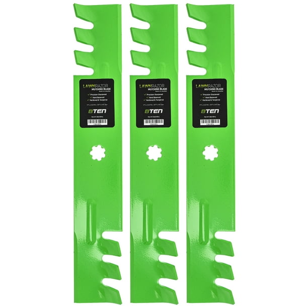 8TEN LawnRAZOR Mulching Blade 48 inch for John Deere GY20852 3 Pack