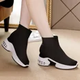 thumbnail image 3 of Women‘s Elastic High-Top Thick-Soled Round Toe Platform Sneakers with Height-Increasing Socks 2024, 3 of 6