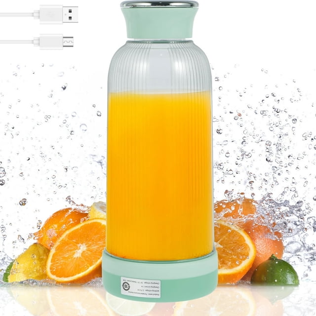 Mini Blender 400ml Portable Blender 1300mAh USB Rechargeable Electric Fruit Juicer Mixer Cup Travel Smoothie Blender Personal Blender Cup for Travel Juice Shakes Smoothies