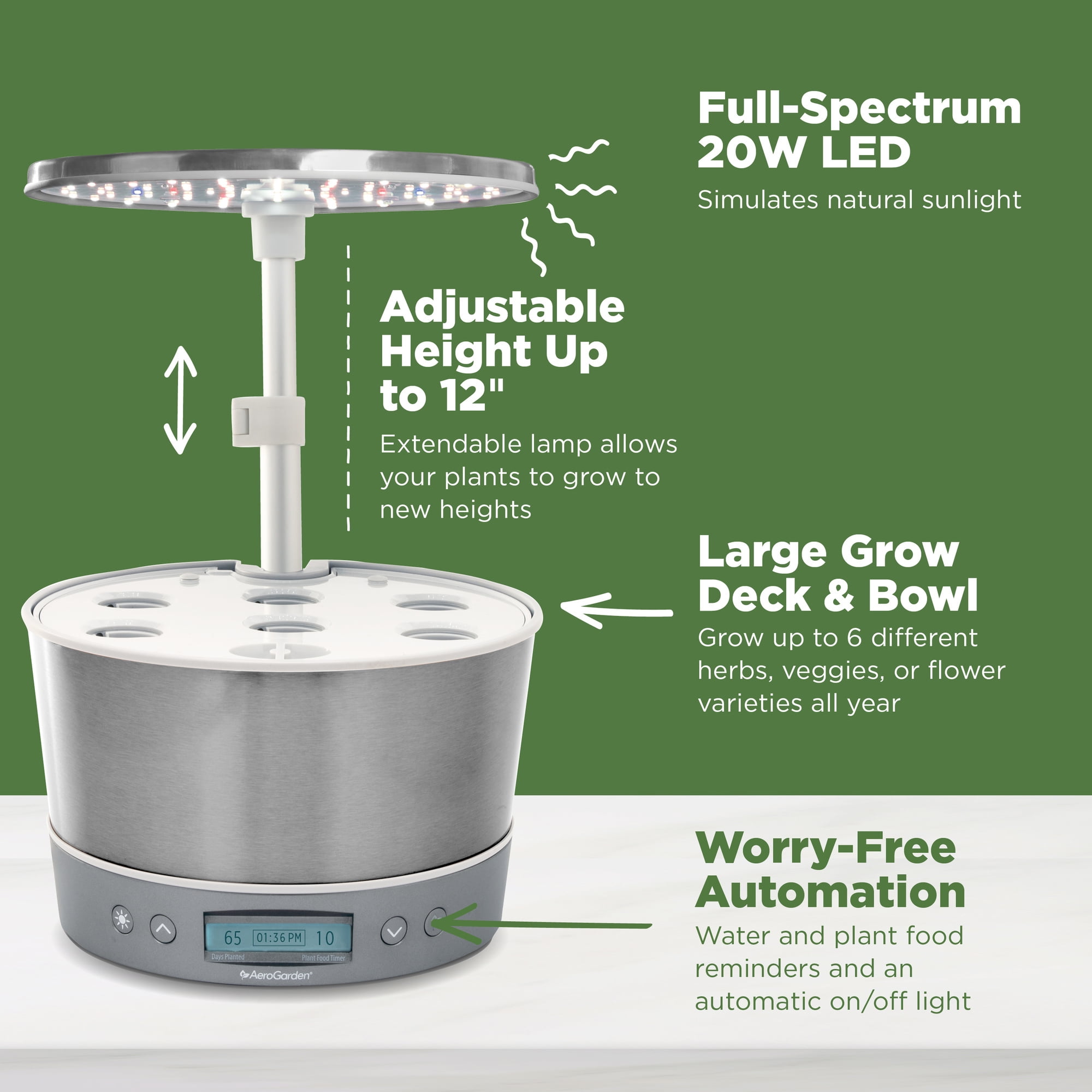 AeroGarden Harvest Elite 360 with Gourmet Herb Seed Pod Kit
