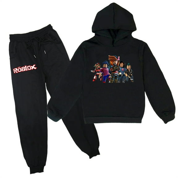 Kids Long Sleeve Hoodies Set Roblox Pullover Sweatshirt and Sweatpants 2 Piece Tracksuit Hoody Outfits for Boys Girls