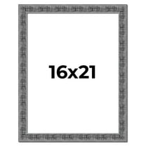 16x21 Frame Silver Black Rustic Sonoma Solid Wood Picture Frame | 1.5 Inch Moulding Width |