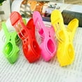 thumbnail image 4 of Ruanlalo 4 Pcs Plastic Bright Color Large Towel Pegs Clips Quilt Clothes Drying Tool Clip Random Color, 4 of 6