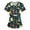 A007-Navy, variant on Womens Scrubs Easter Holiday Working Uniform Short Sleeve V Neck Scrub Top Cute Cozy Fit Nurse Tee with Pockets