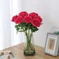 thumbnail image 5 of Artificial Rose 10pcs Open Flower Bouquet Faux Rose Stems for Wedding Arrangement, Bridal Bouquet, Centerpiece, Fake Faux Silk Flowers, 5 of 6