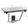thumbnail image 2 of Seachrome 32" x 15" White Folding Wall Mount Shower Seat Bench, ADA Compliant, 2 of 7