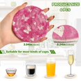 thumbnail image 5 of 6 Pcs Drink Coasters with Holder 3.94in Woven Coasters for Drinks Pink Tie-dye with Butterflies Coaster Set for Protection Table, 5 of 7