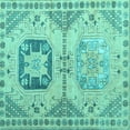 thumbnail image 1 of Ahgly Company Indoor Square Abstract Turquoise Blue Modern Area Rugs, 5' Square, 1 of 4