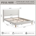 thumbnail image 4 of Zanmintaobo Full Corduroy Platform Bed Frame with 42.5" Upholstered Wingback Headboard, Metal & Wood Slats,No Box Spring Needed, Cream, 4 of 8