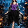 thumbnail image 6 of Halloween Witch Costume for Women, Off the Shoulder Dress, Adult Medieval Vampire Butterfly Sleeve Gothic Outfits for Halloween Cosplay Party, 6 of 8